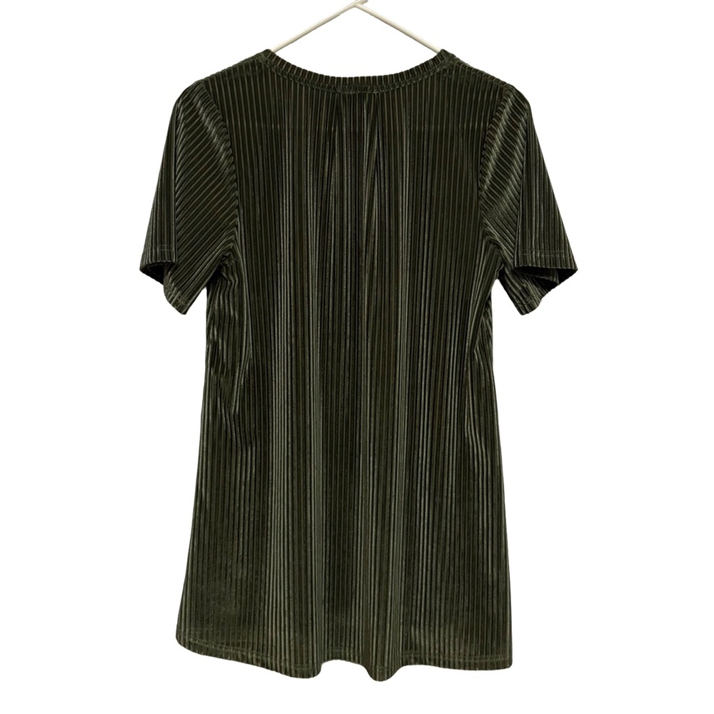 POL Green Velvet Ribbed Top - Picture 5 of 5